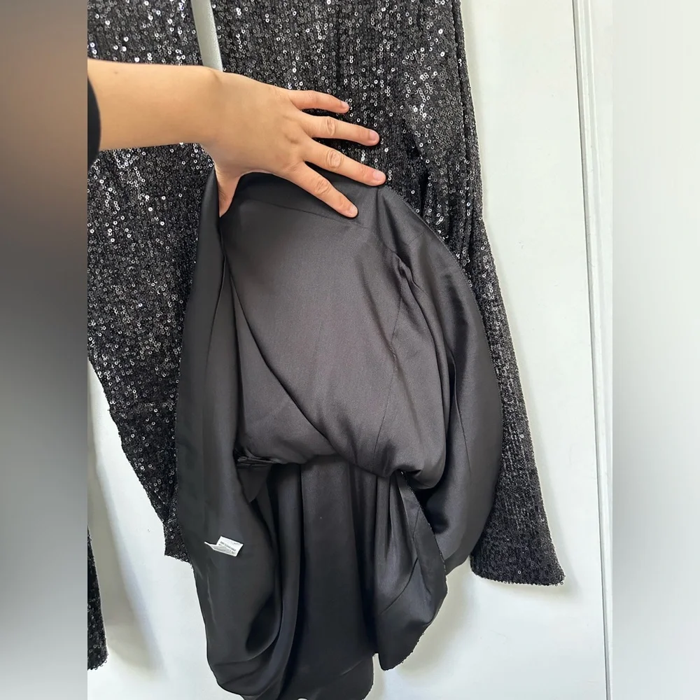 RAMY BROOK Reba Sequin V-Neck Cocktail Party Evening Mini Wrap Dress Size 8 NWT - Picture 8 of 14